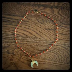 R&R Bead with Crescent Necklace